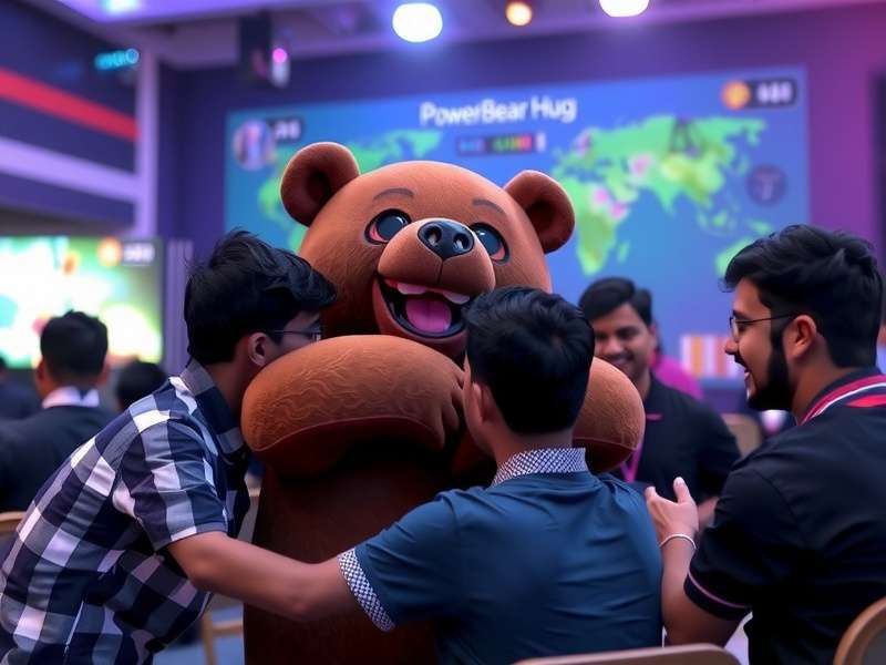 Indian gamers playing Powerful Bear Hug together at gaming event